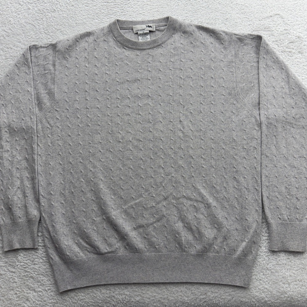 I Levrieri Men Cashmere Silk Cable Knit Sweater Gray Made in Italy Size M 889730